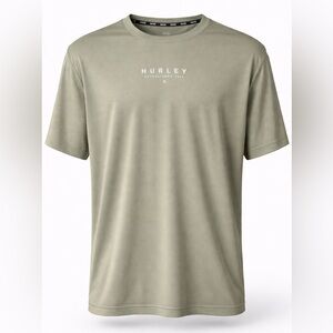 Hurley Mesh Performance Tee | Olive Green Athletic Workout Shirt L